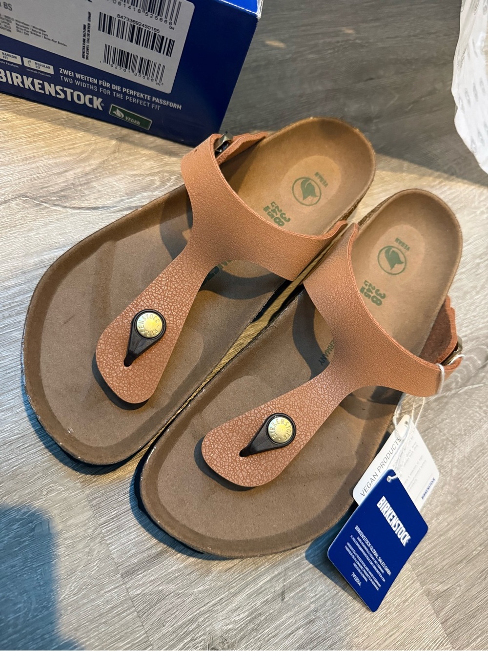 Birkenstock Tan Gizeh Leather Thong Sandals